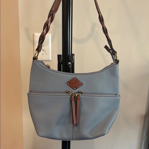St. John's Bay Blue and Brown Shoulder Bag with Casual Style - Picture 1 of 10